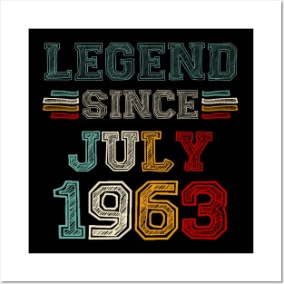 60 Years Old Legend Since July 1963 60th Birthday Posters and Art